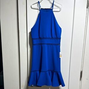 B. Darlin x Macy’s NWT halter-style blue dress